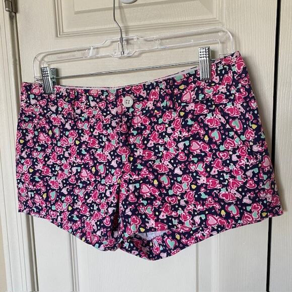 Lilly Pulitzer Pants - Lilly Pulitzer Candy Heart Print Walsh Hot‎ Pants Shorts 3" Women's Size 2